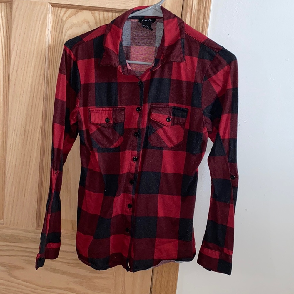 Black and red button down flannel